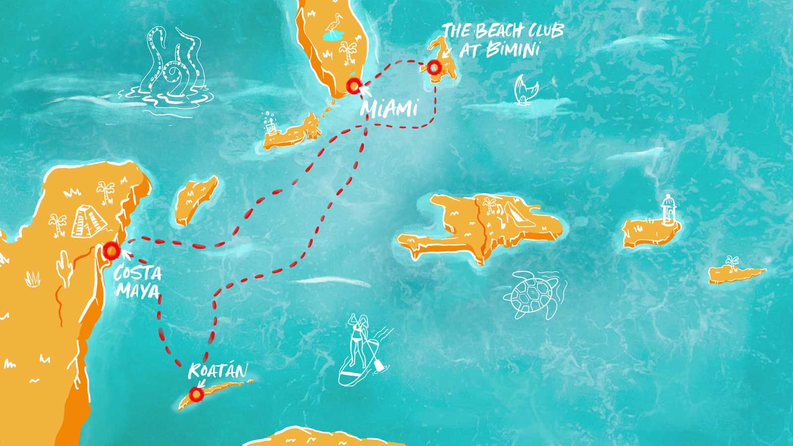 Western Caribbean Charm Itinerary Map